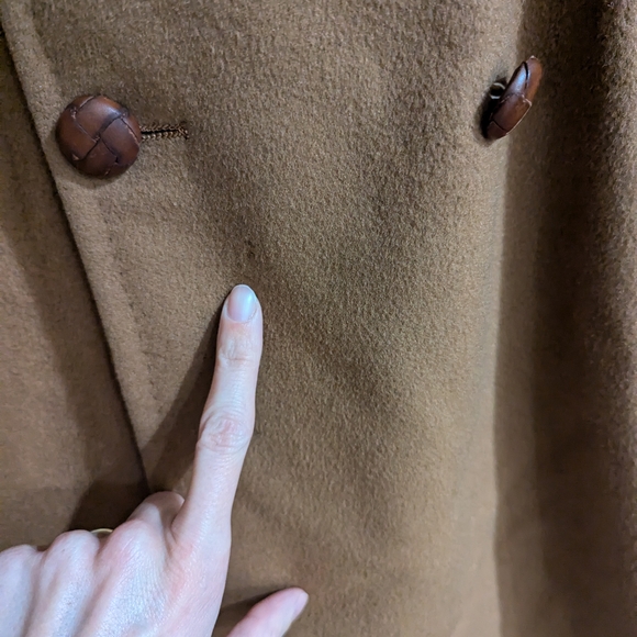 Men's Double-Breasted Brown Coat Curlee Wool, Car Coat, Vintage - Picture 9 of 14